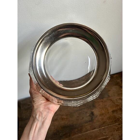 Vintage 1970's Godinger Decagon Glass and Silver Plated Footed Bowl - Picture 5 of 5